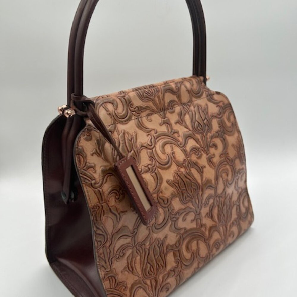 El Portal Leather Printed Handbag